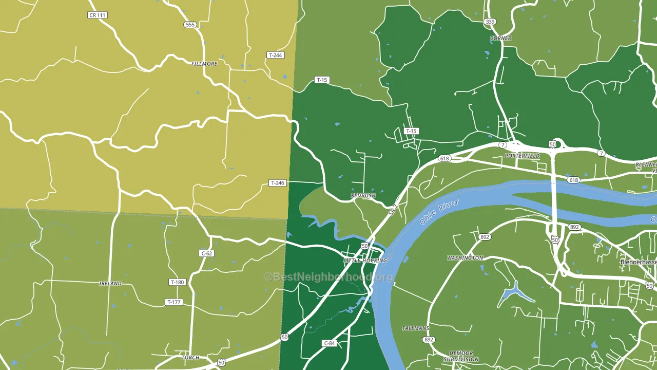 45742, OH block-group voter-turnout map