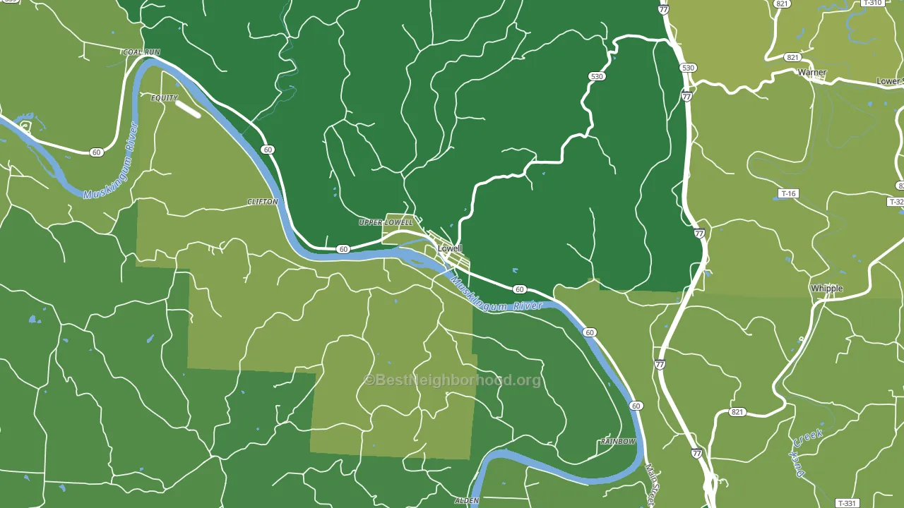 45744, OH block-group voter-turnout map