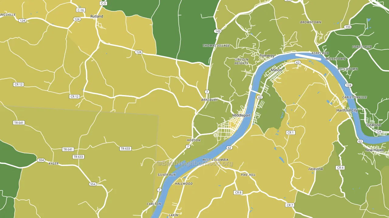 45760, OH block-group voter-turnout map