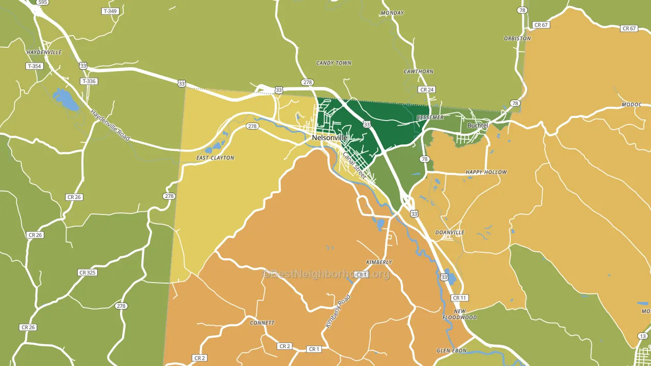45764, OH block-group voter-turnout map