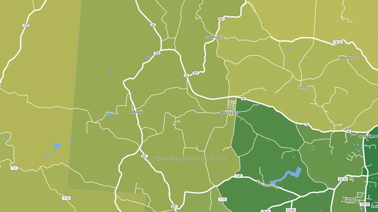 45766, OH block-group voter-turnout map