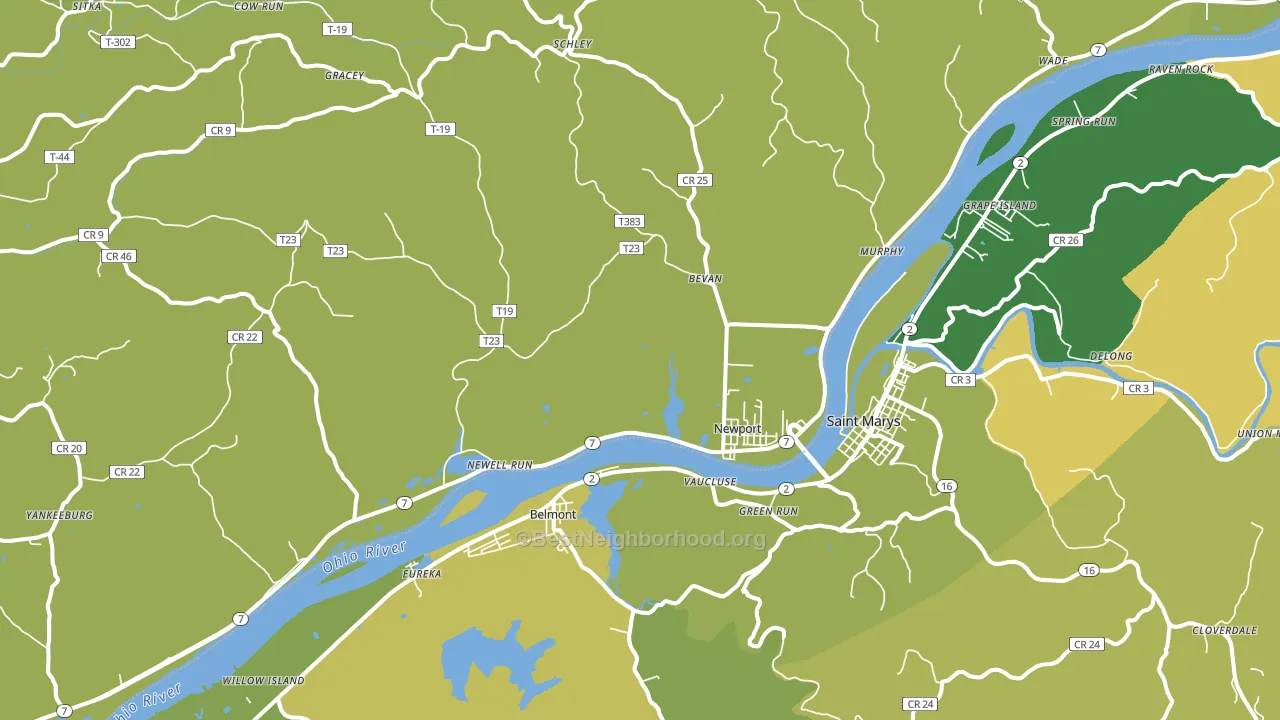 45768, OH block-group voter-turnout map