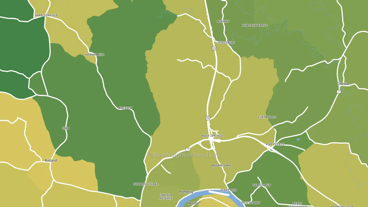 45769, OH block-group voter-turnout map