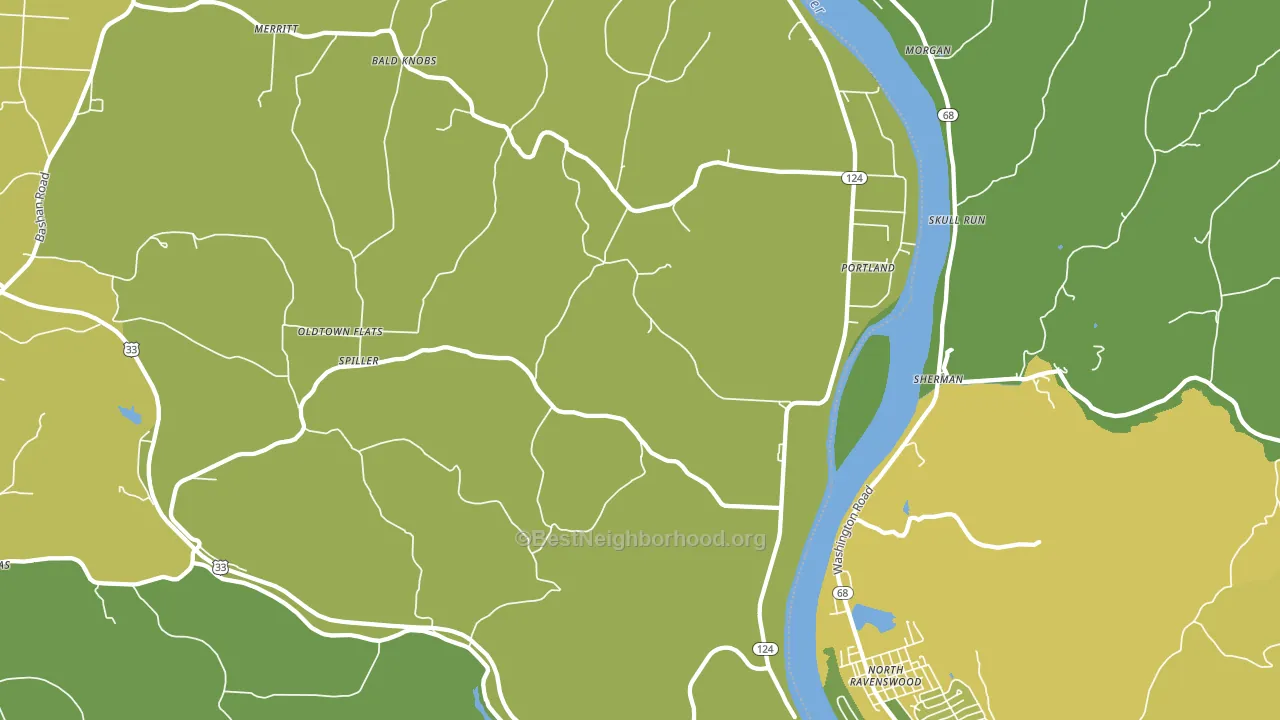 45770, OH block-group voter-turnout map