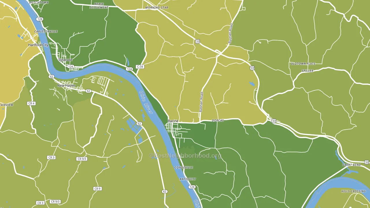 45771, OH block-group voter-turnout map