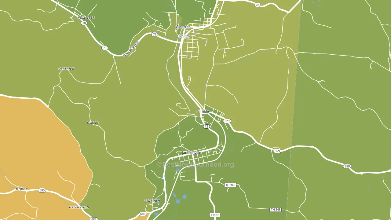 45782, OH block-group voter-turnout map