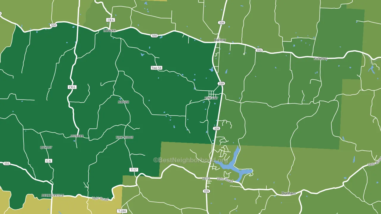 45784, OH block-group voter-turnout map