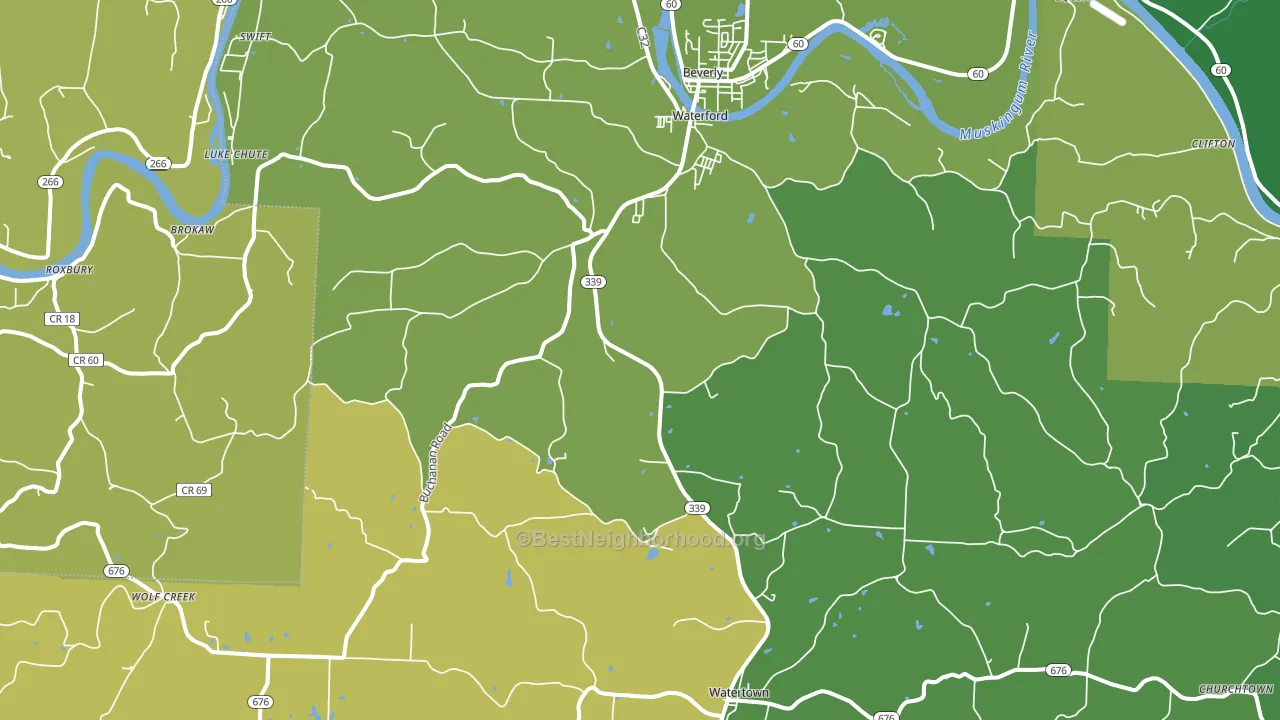 45786, OH block-group voter-turnout map