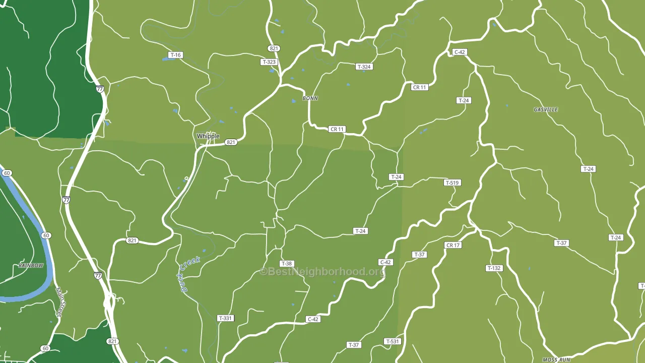 45788, OH block-group voter-turnout map
