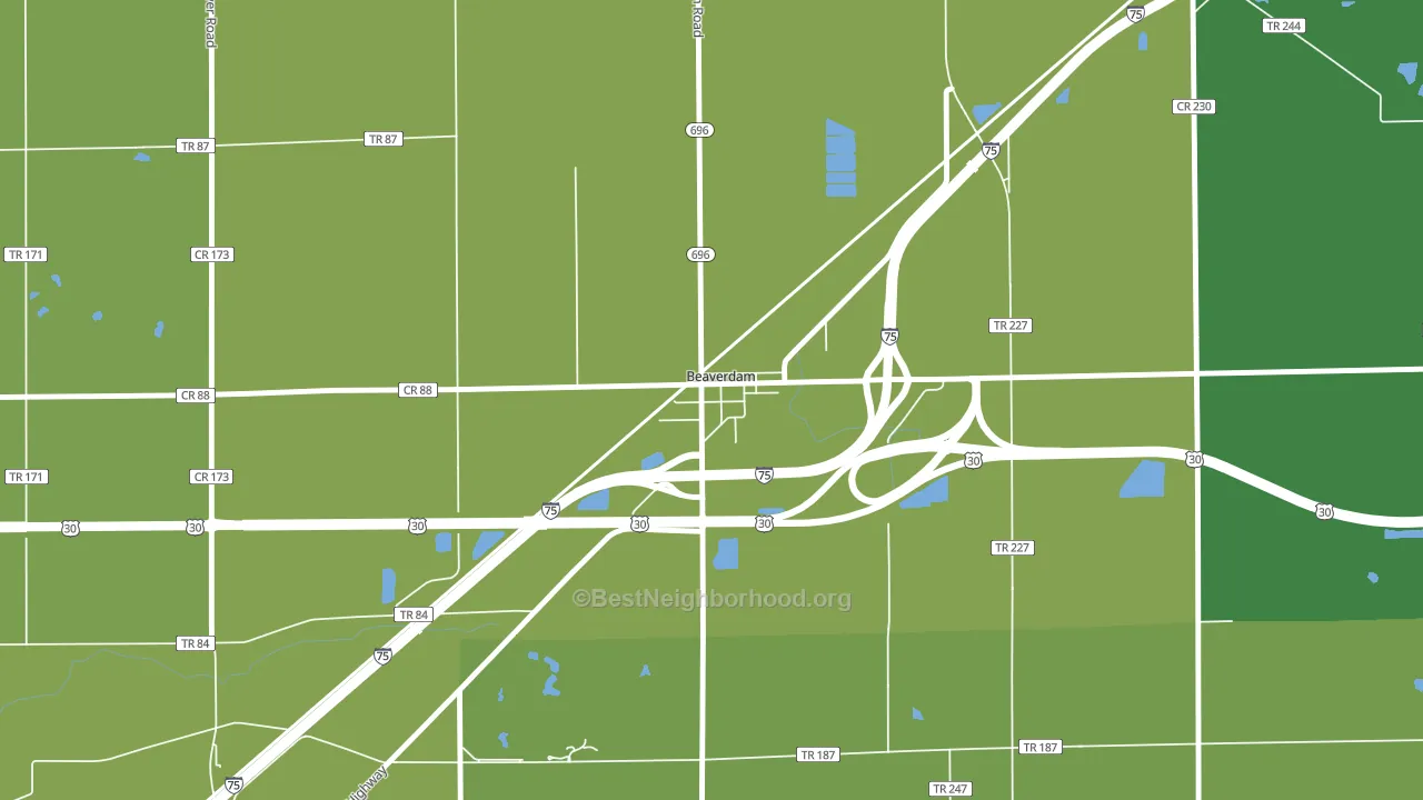 45808, OH block-group voter-turnout map