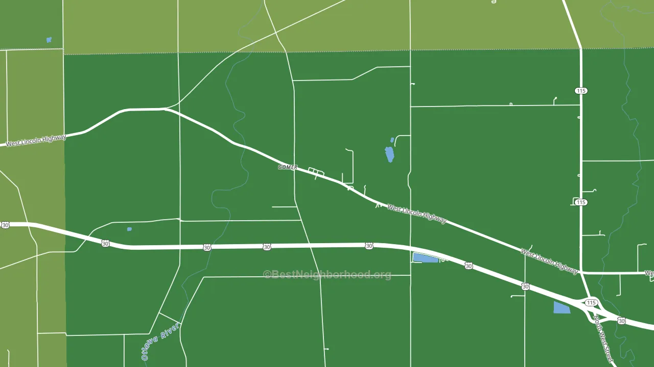 45809, OH block-group voter-turnout map