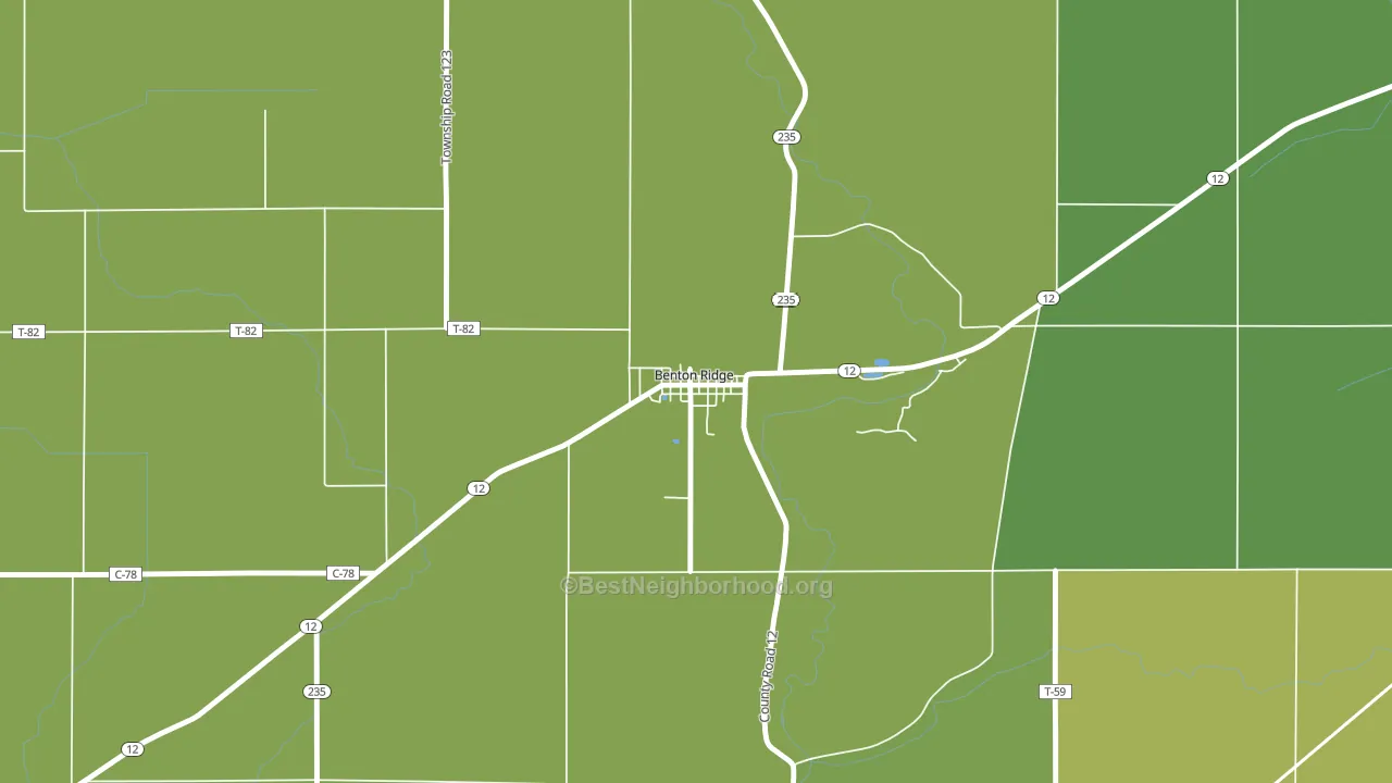 45816, OH block-group voter-turnout map