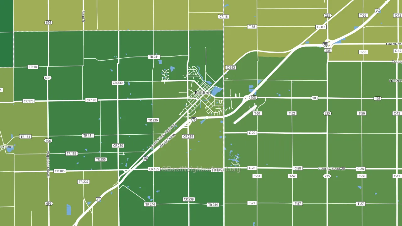 45817, OH block-group voter-turnout map