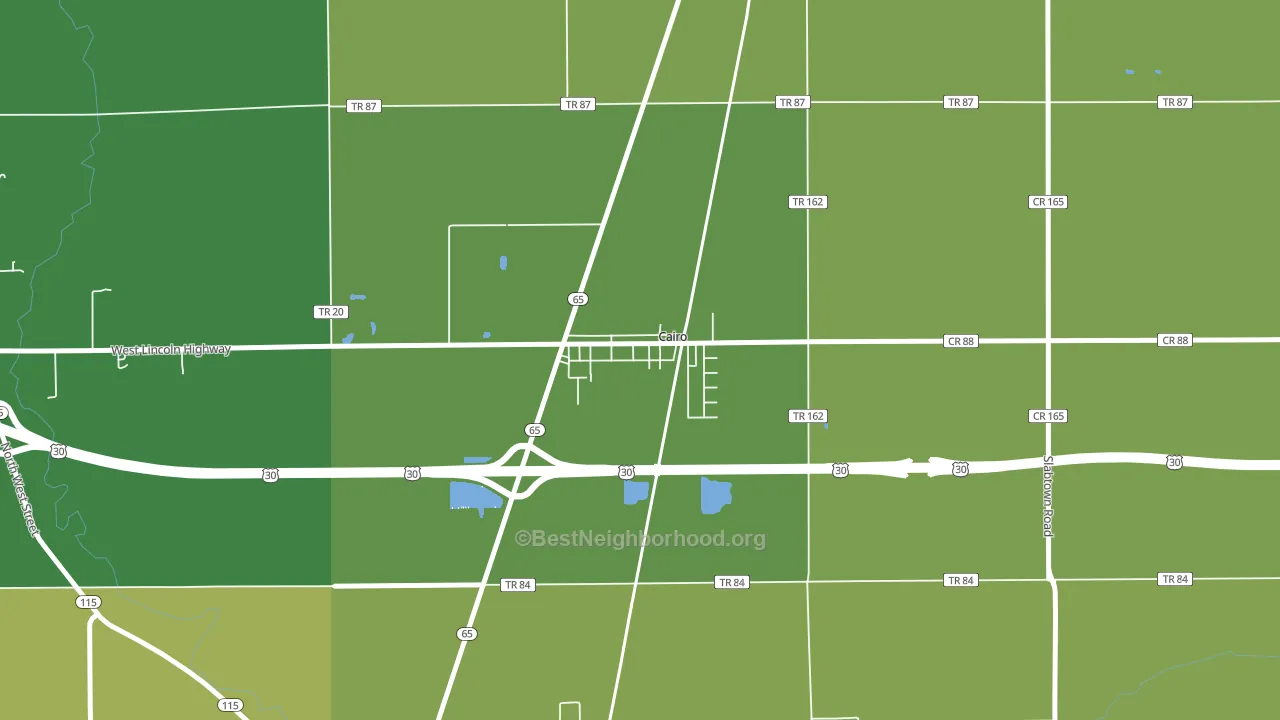45820, OH block-group voter-turnout map