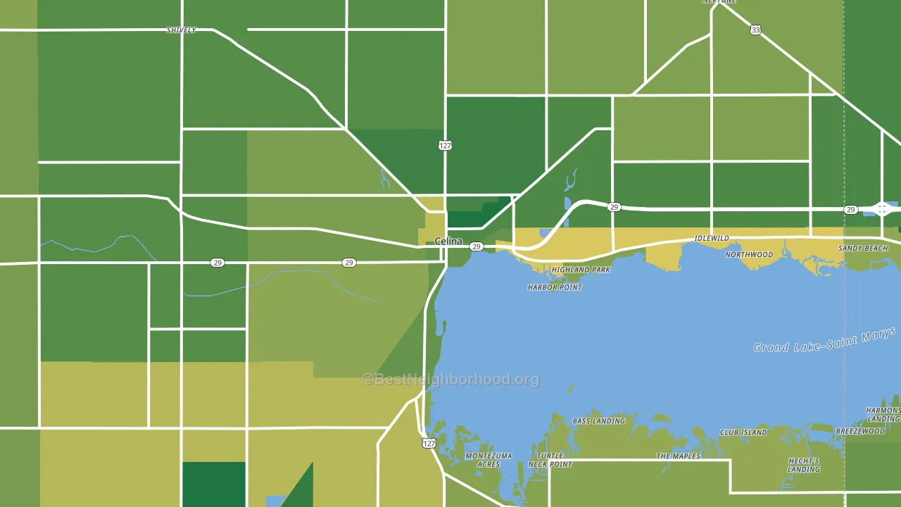 45822, OH block-group voter-turnout map