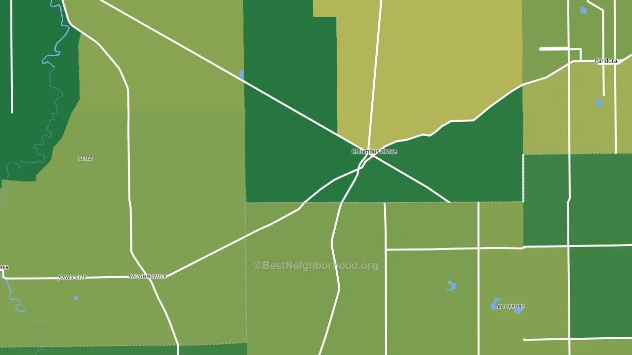 45830, OH block-group voter-turnout map
