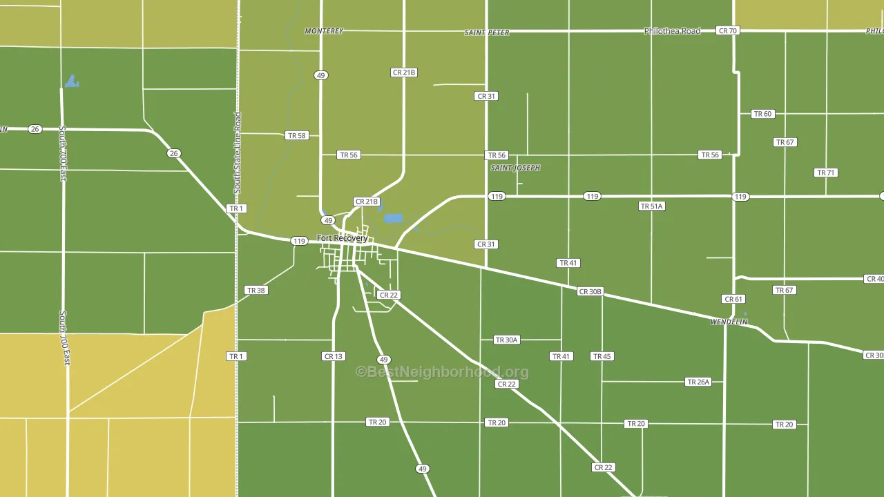 45846, OH block-group voter-turnout map