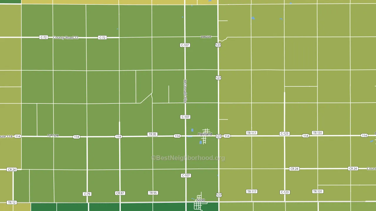 45851, OH block-group voter-turnout map