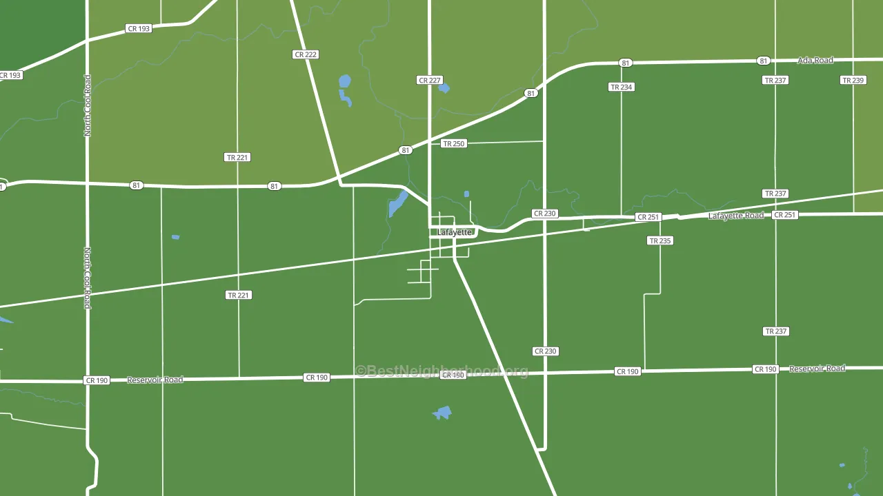 45854, OH block-group voter-turnout map