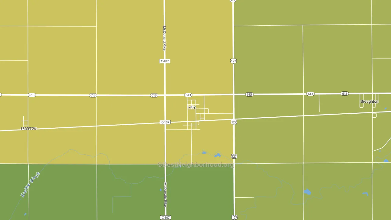 45855, OH block-group voter-turnout map