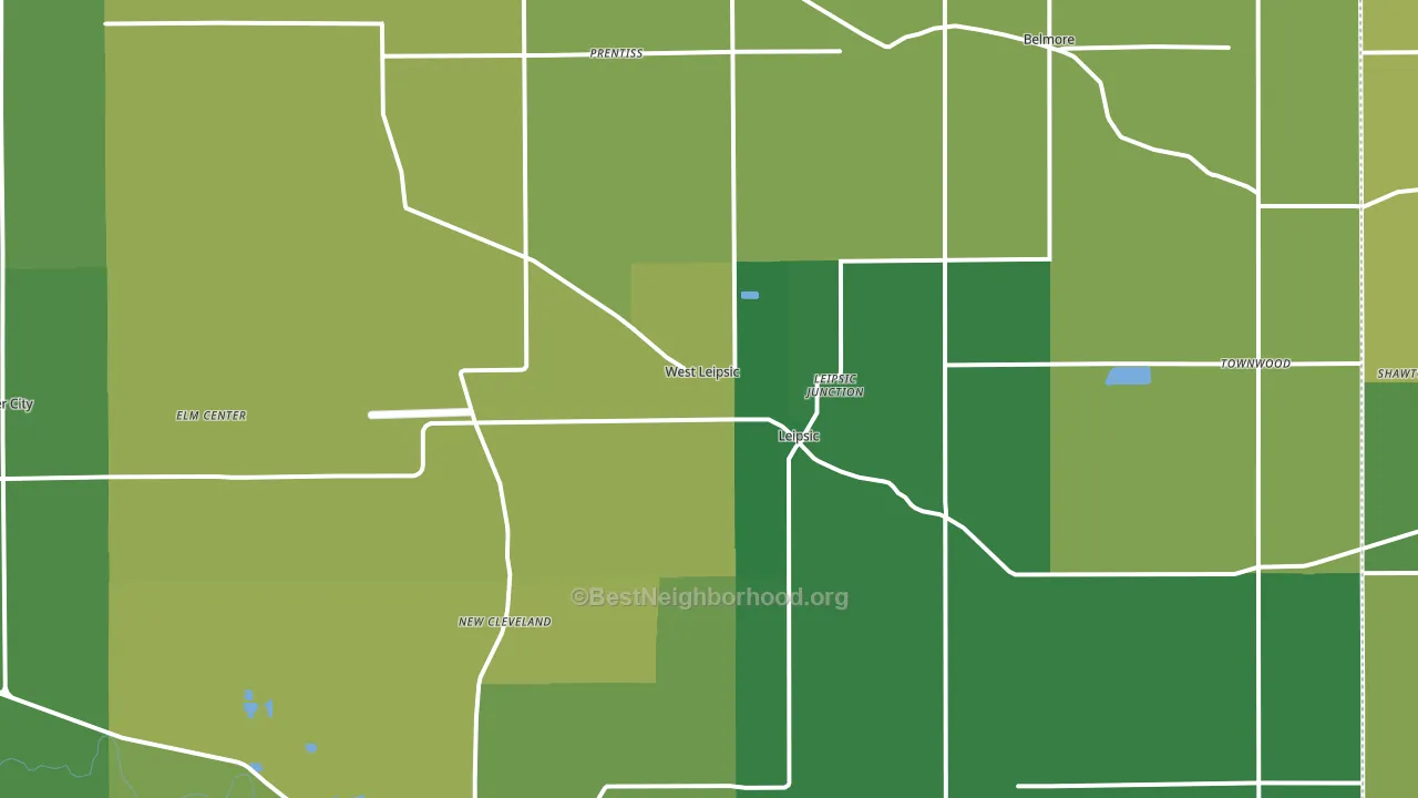 45856, OH block-group voter-turnout map