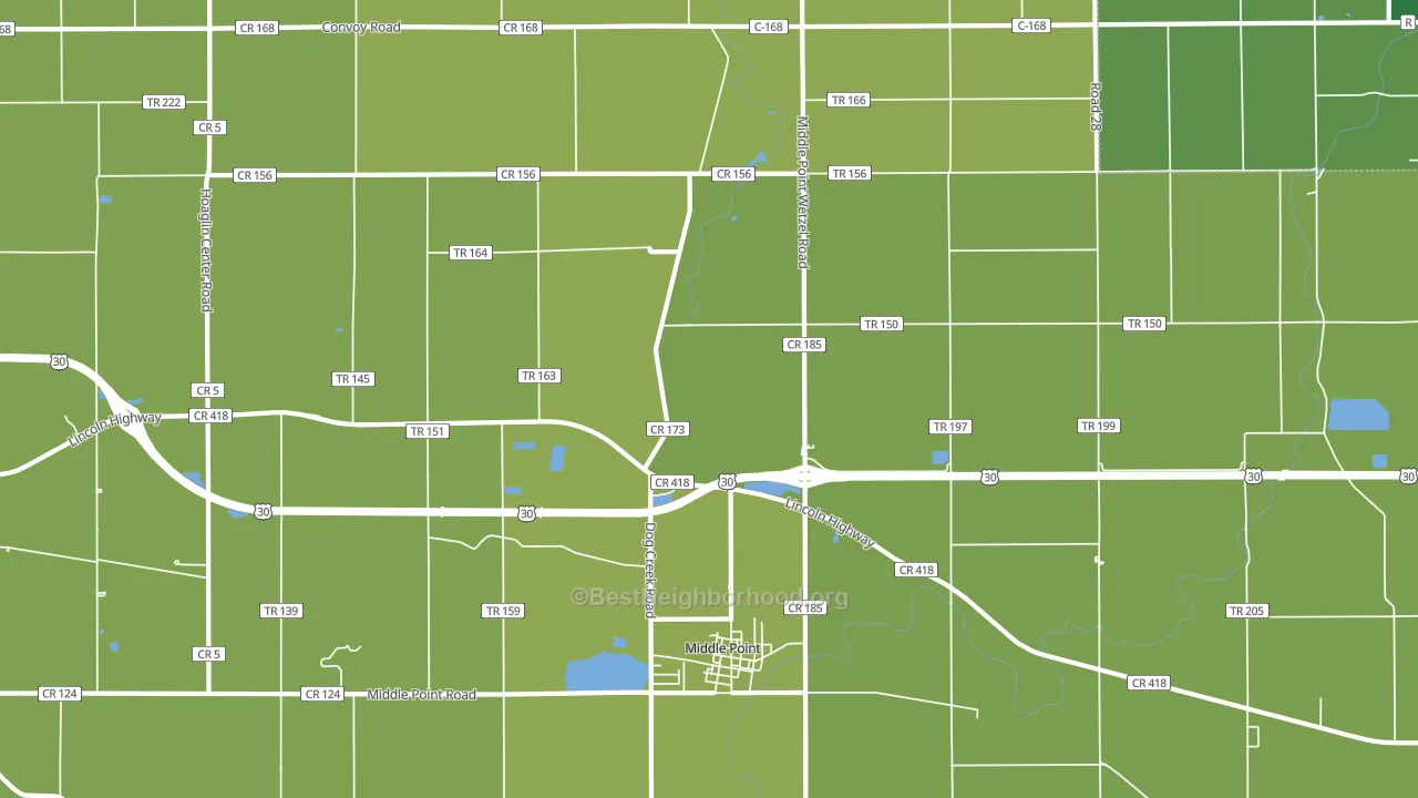45863, OH block-group voter-turnout map