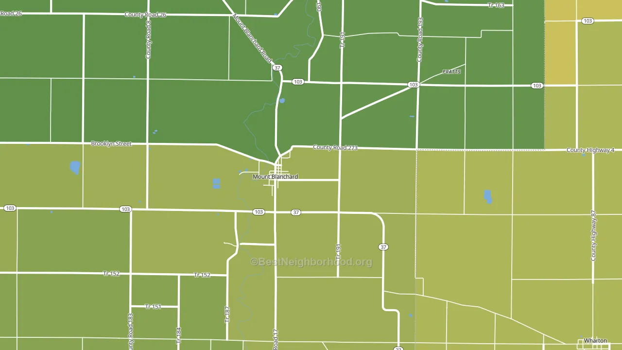 45867, OH block-group voter-turnout map