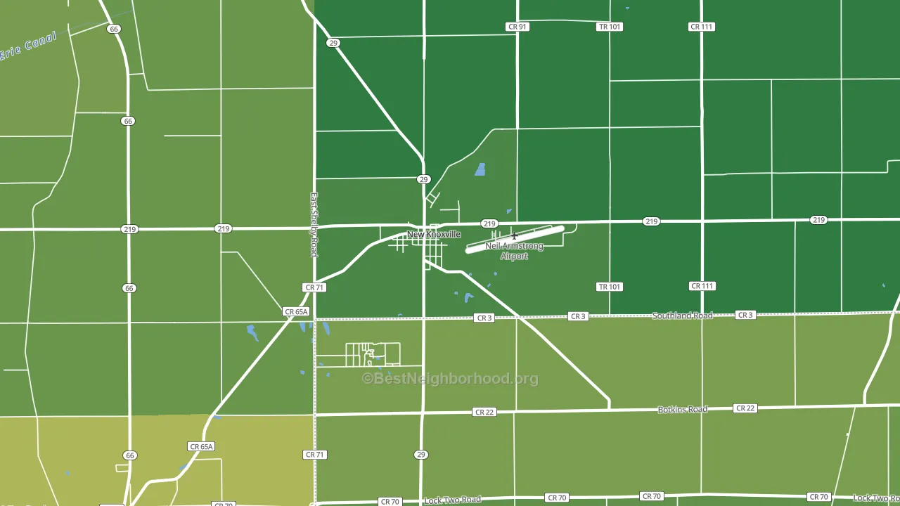 45871, OH block-group voter-turnout map
