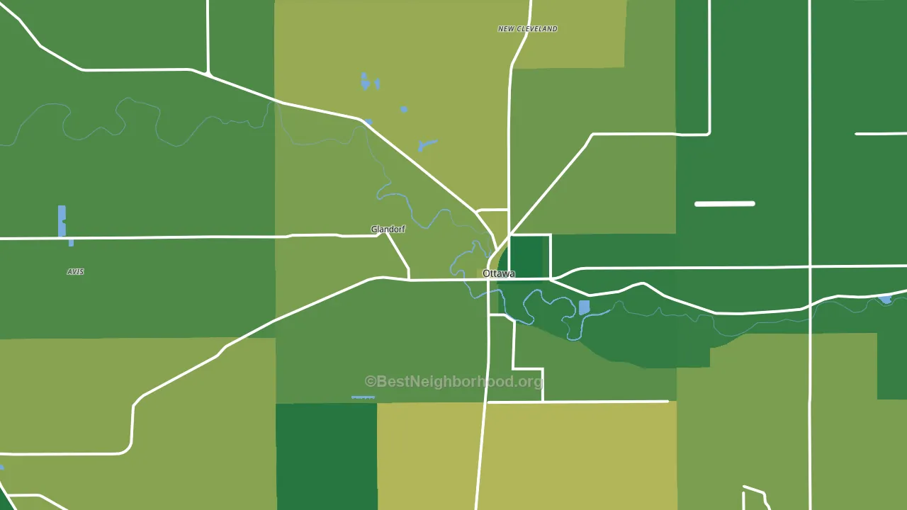 45875, OH block-group voter-turnout map