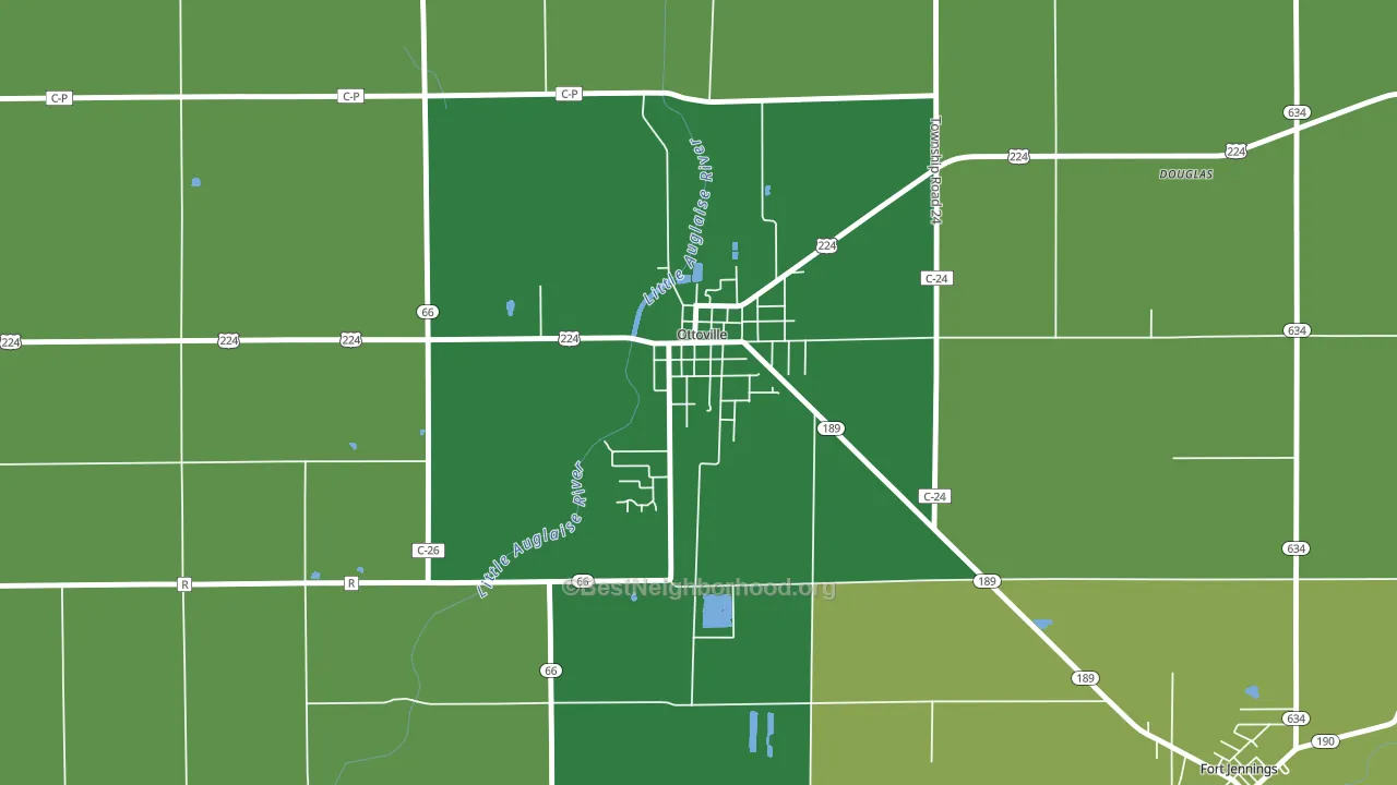 45876, OH block-group voter-turnout map