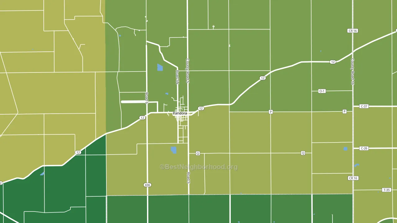 45877, OH block-group voter-turnout map