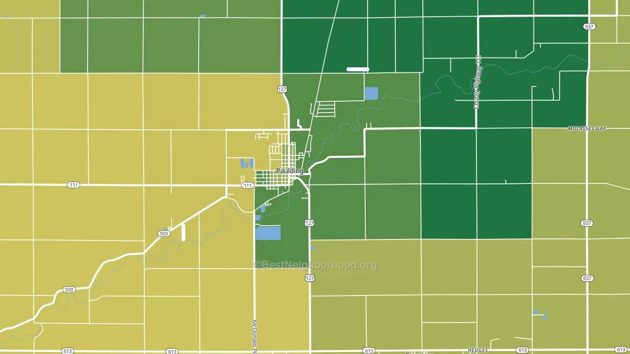 45879, OH block-group voter-turnout map