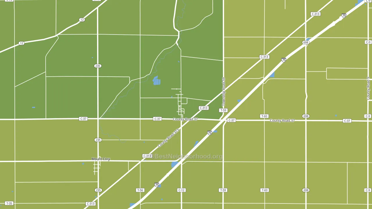 45881, OH block-group voter-turnout map