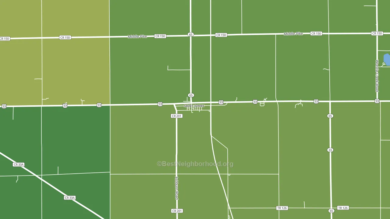 45884, OH block-group voter-turnout map