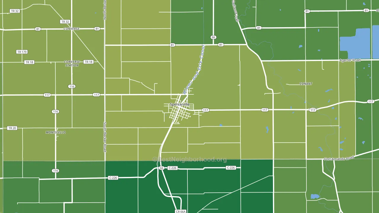 45887, OH block-group voter-turnout map