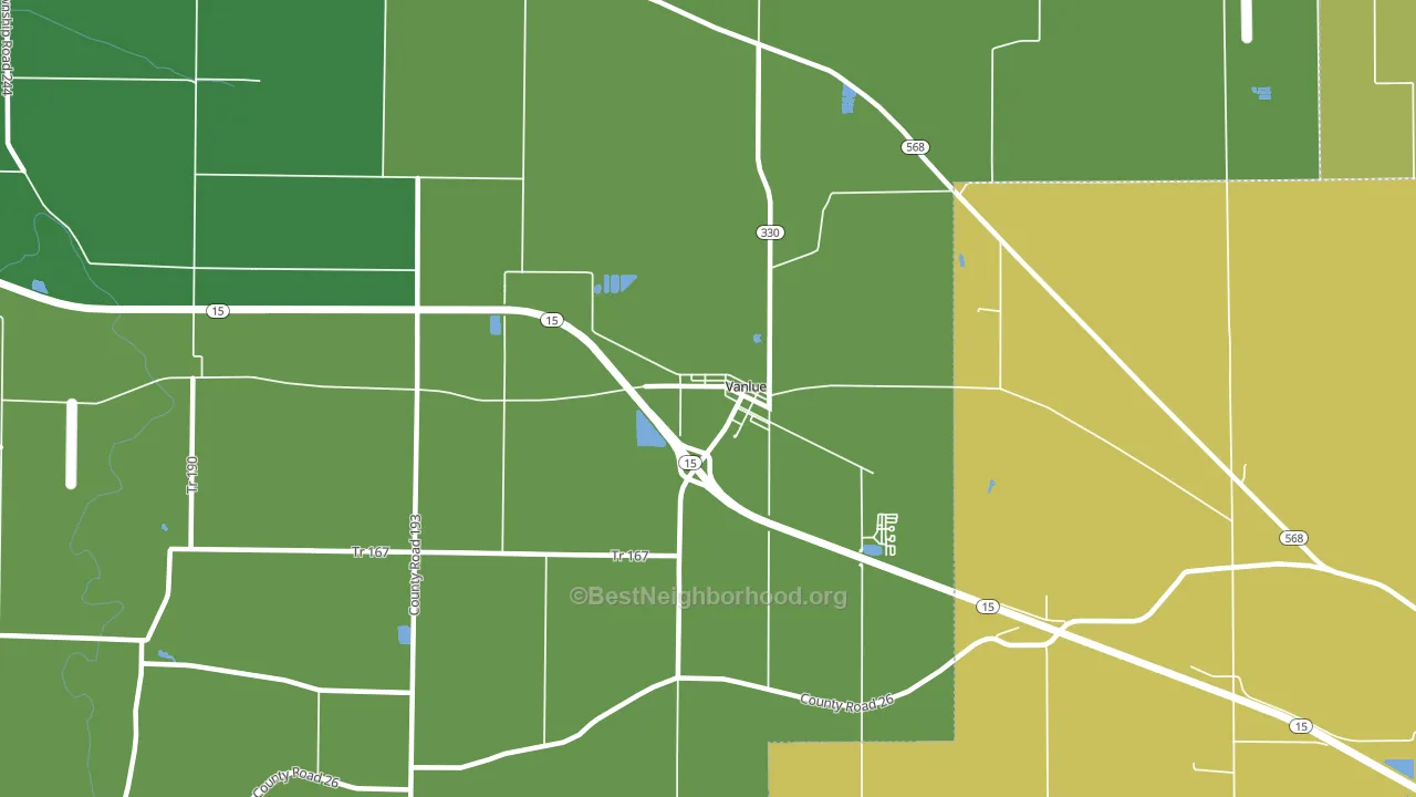 45890, OH block-group voter-turnout map