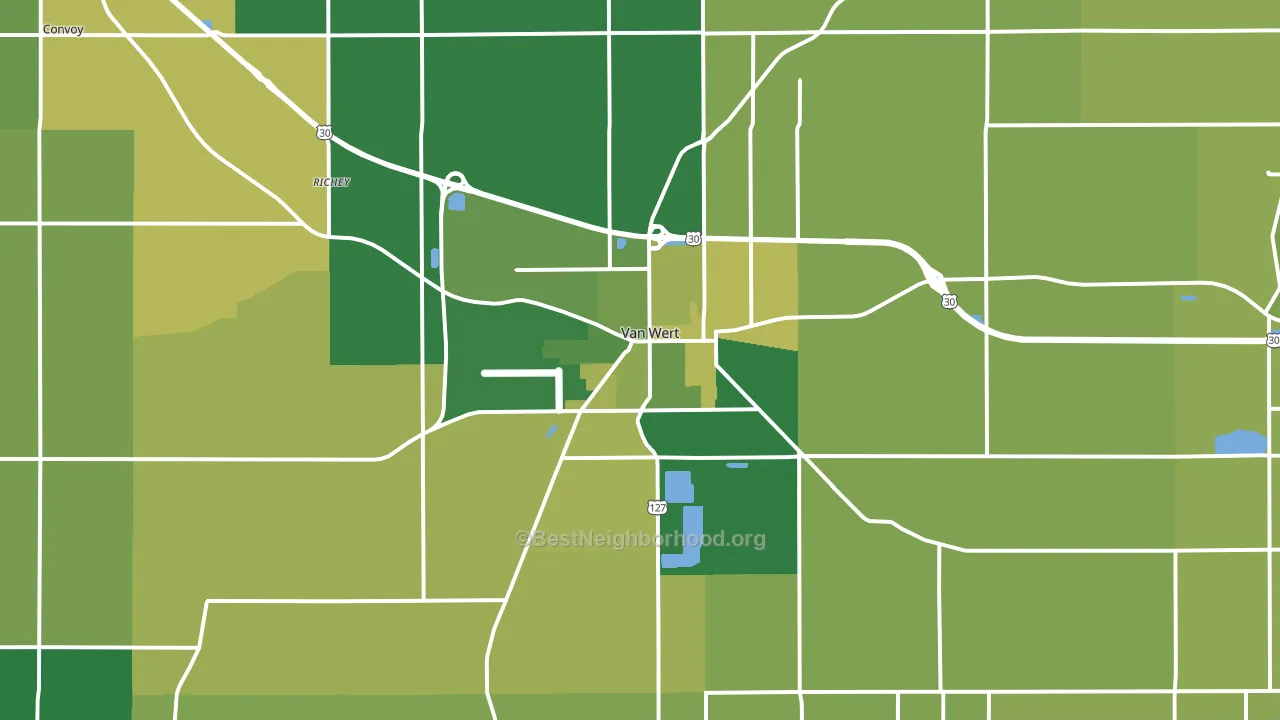 45891, OH block-group voter-turnout map