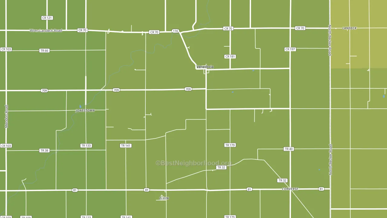 45894, OH block-group voter-turnout map