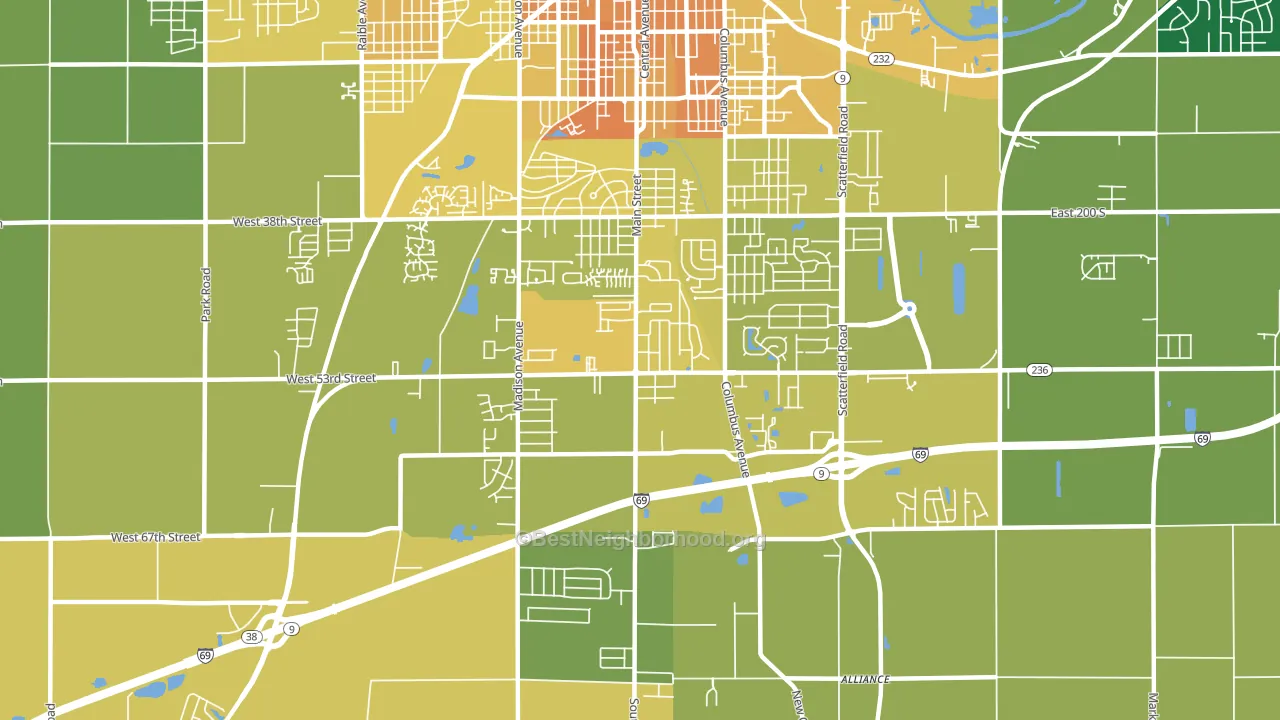 46013, IN block-group voter-turnout map