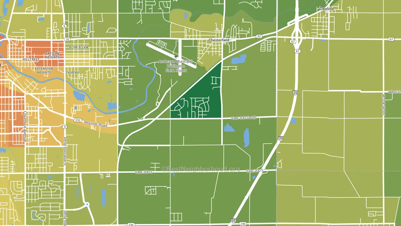 46017, IN block-group voter-turnout map