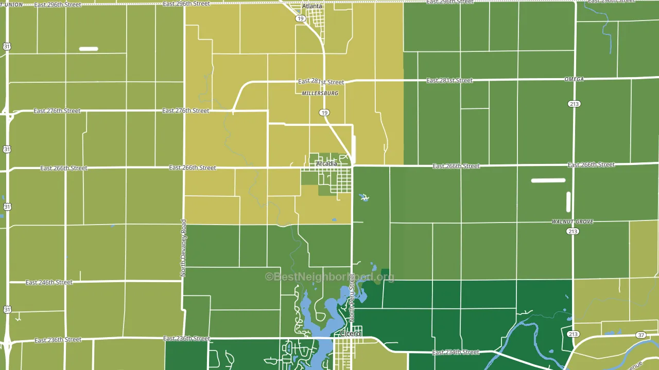 46030, IN block-group voter-turnout map