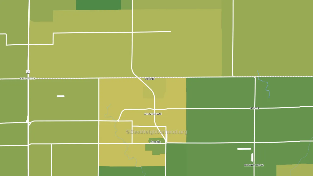 46031, IN block-group voter-turnout map