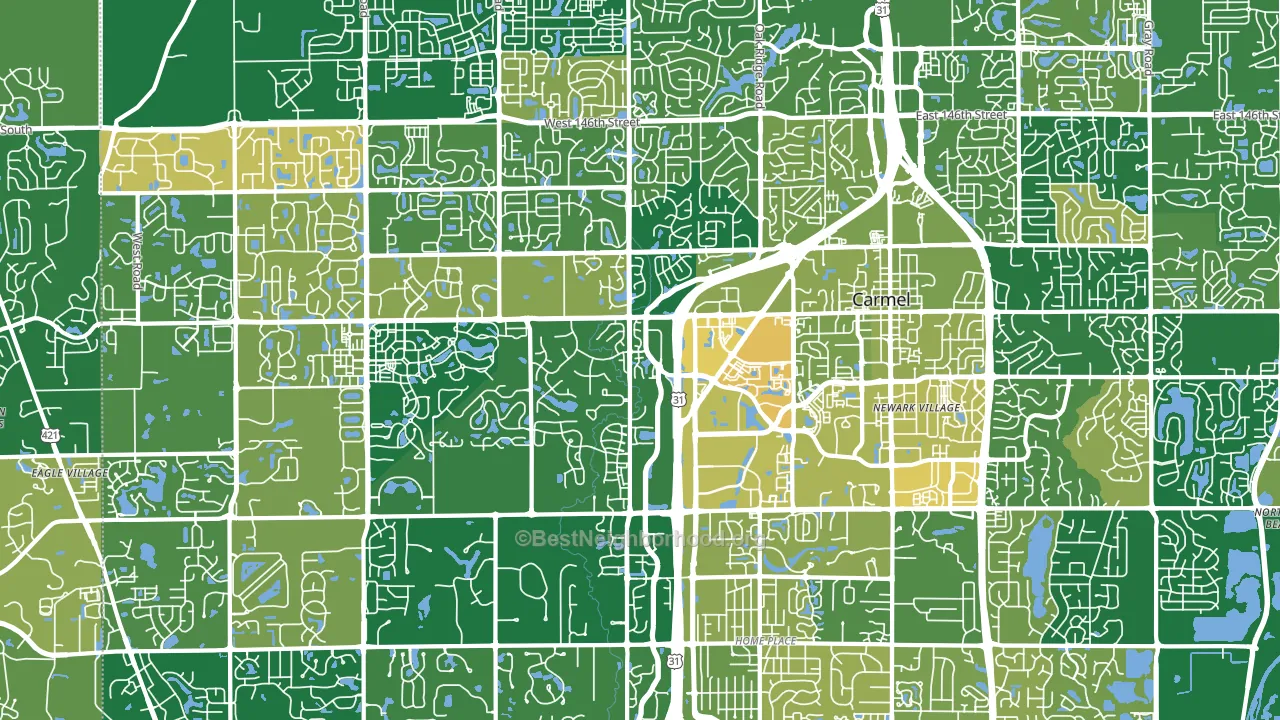 46032, IN block-group voter-turnout map