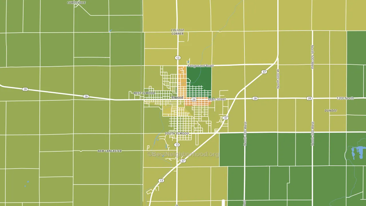 46036, IN block-group voter-turnout map