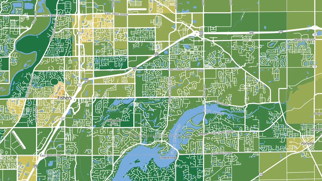 46037, IN block-group voter-turnout map