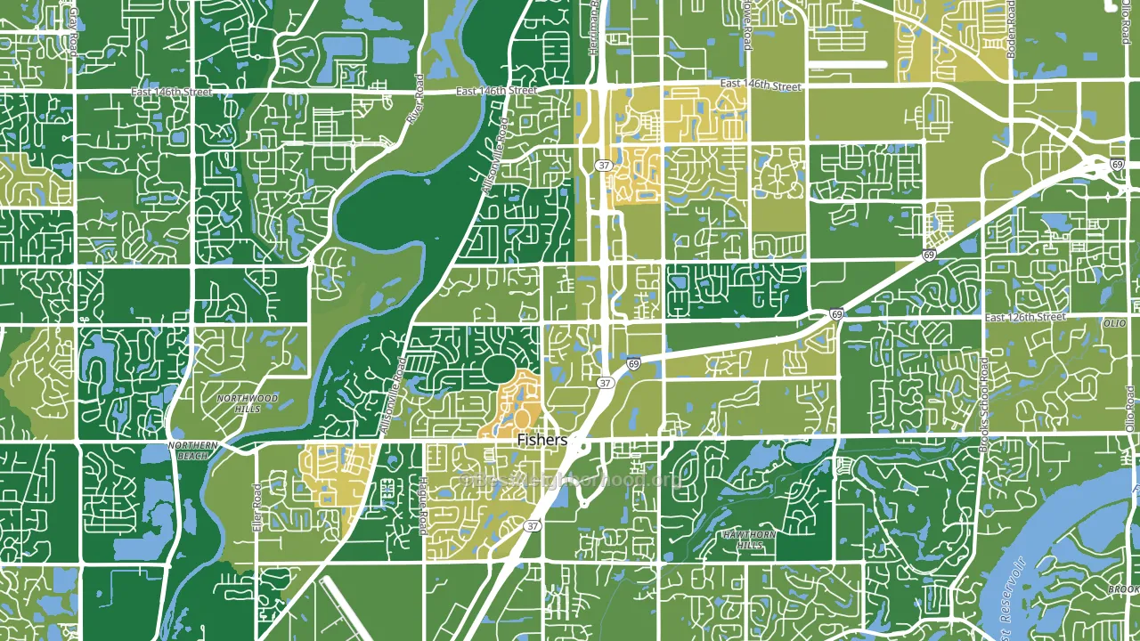 46038, IN block-group voter-turnout map