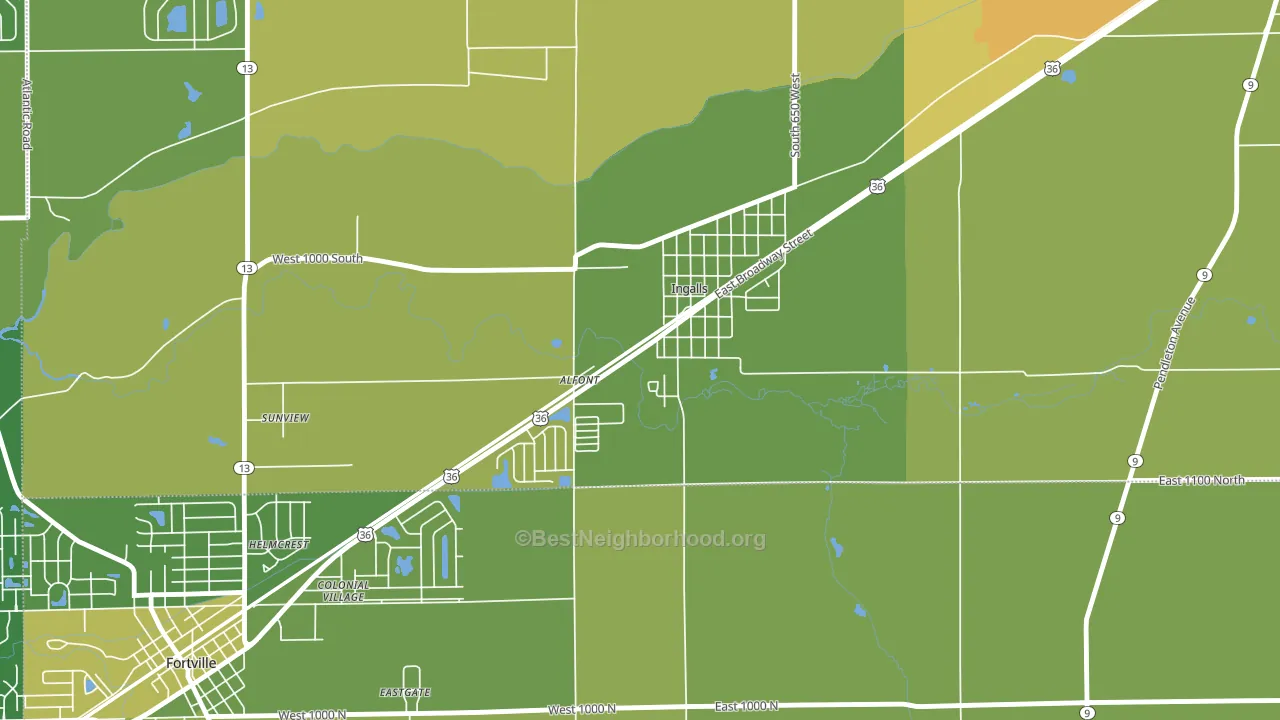 46048, IN block-group voter-turnout map