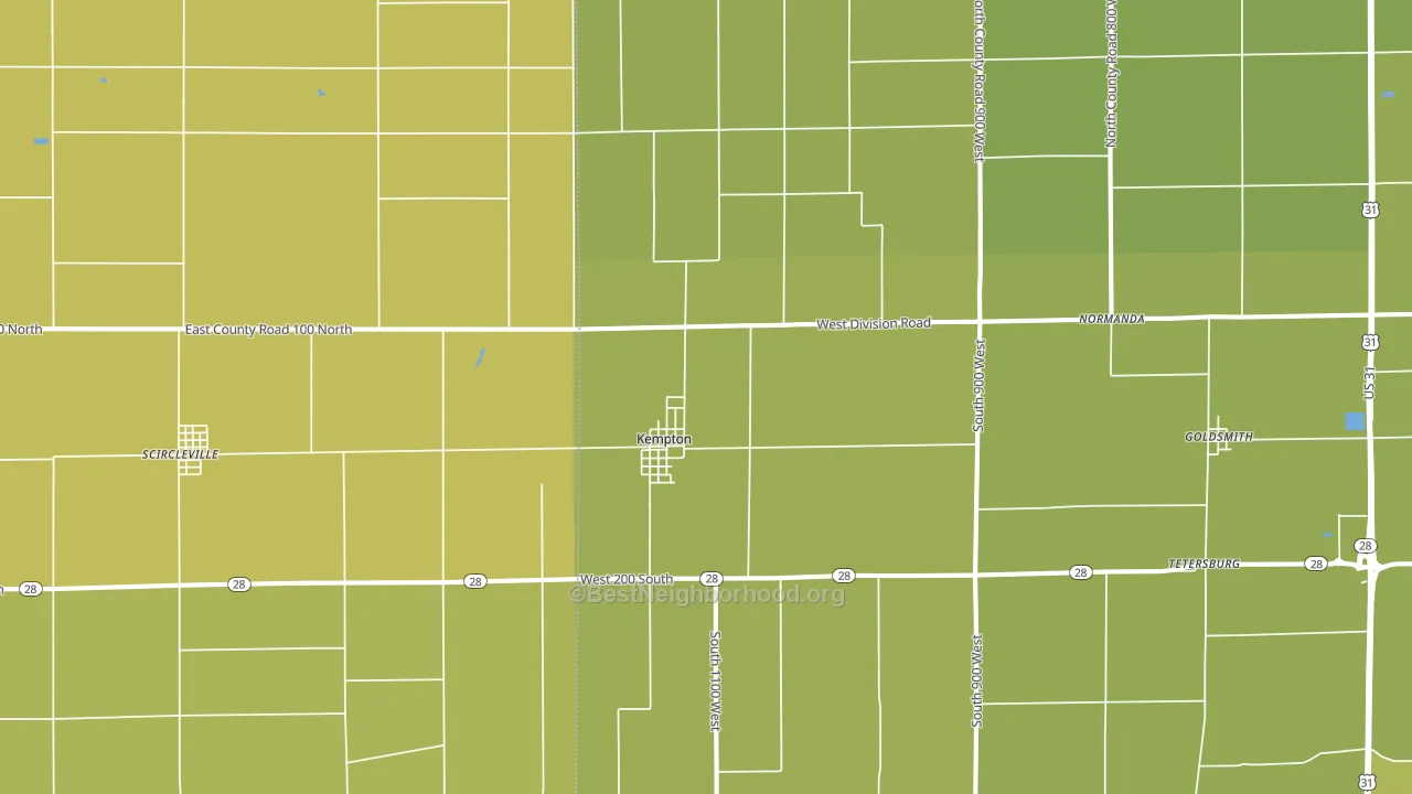 46049, IN block-group voter-turnout map