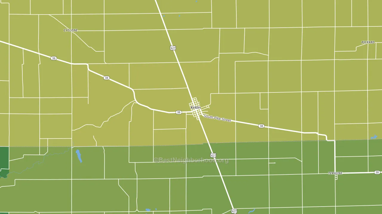 46050, IN block-group voter-turnout map
