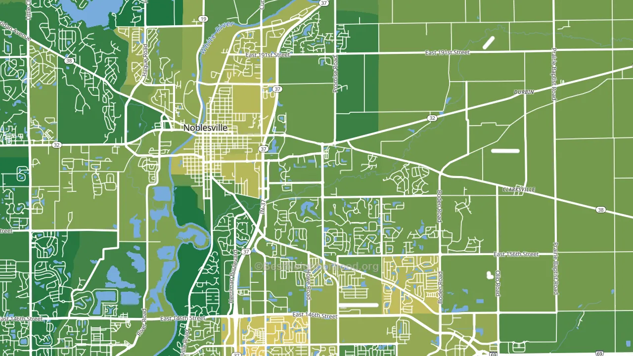 46060, IN block-group voter-turnout map